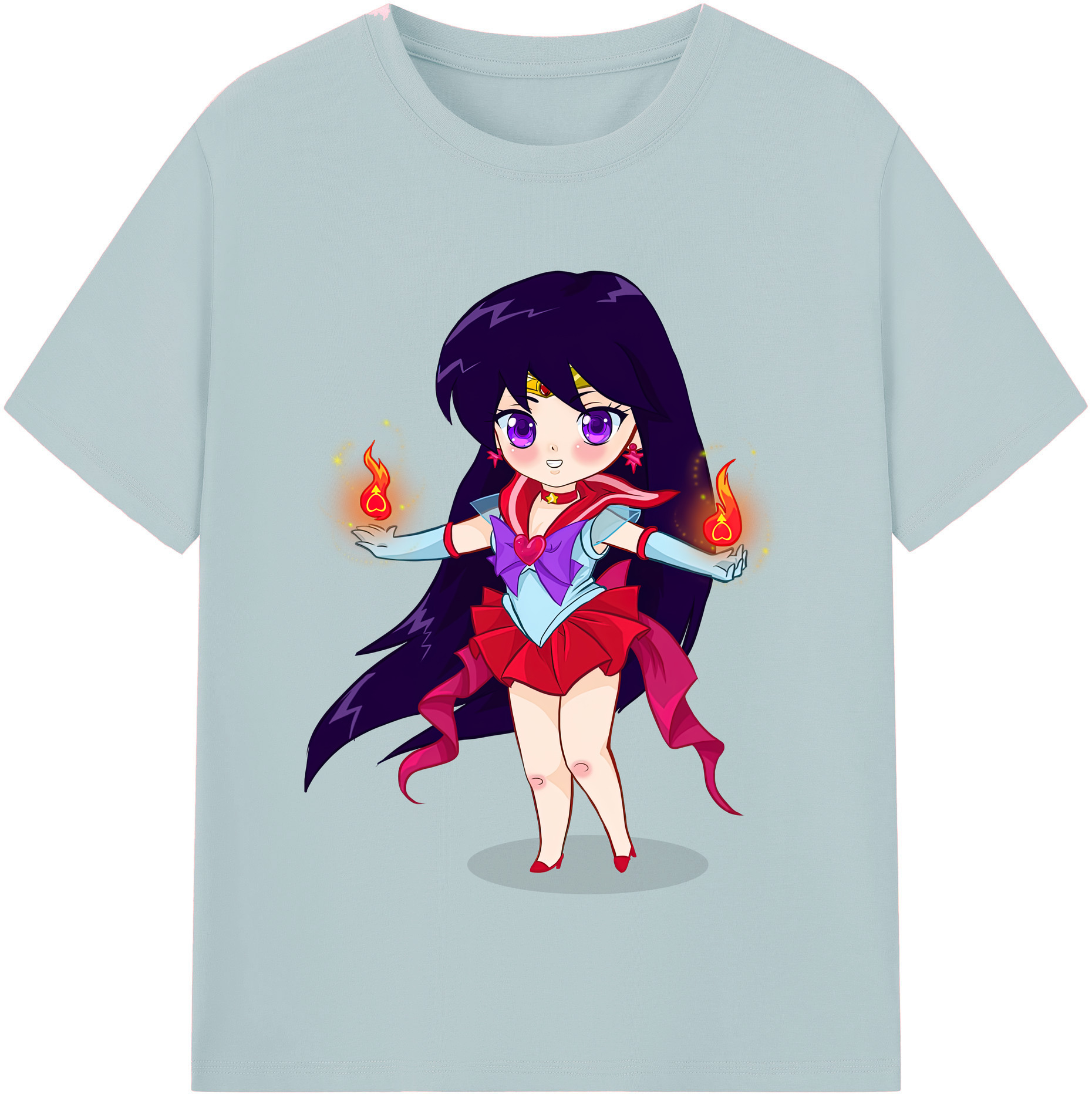 （画像用） 美少女戦士セーラームーン 火野レイ ひの レイ Sailor Moon Hino Rei （セーラーマーズ,Sailor Mars） 綿100％半袖Tシャツ（フロントプリント）